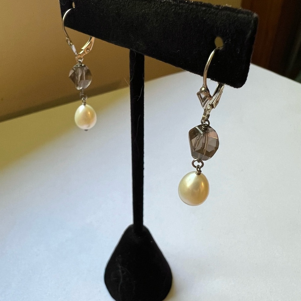 Pearl & Crystal Drop Earrings